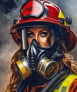Female Fire Fighter Diamond Painting