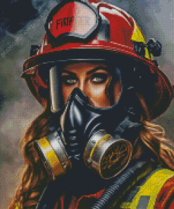 Female Fire Fighter Diamond Painting