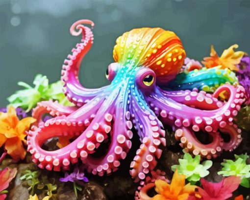Rainbow Octopus Diamond Painting