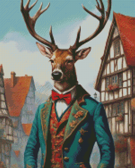 Deer Wearing Clothes Diamond Painting