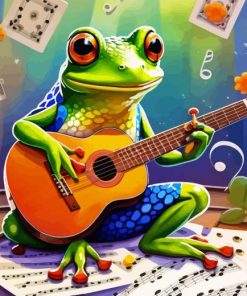Frog Playing Guitar Diamond Painting