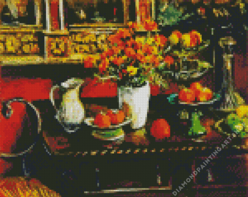 Marigolds And Fruits Diamond Painting