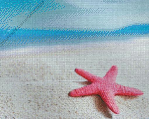 Pink Starfish on beach Diamond Dotz