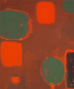 patrick heron Brown Ground with soft red and green Diamond With Numbers