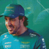 Fernando Alonso Diamond With Numbers