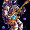 astronaut with guitar Diamond Paintings