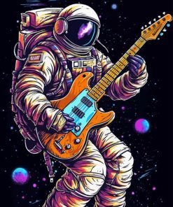 astronaut with guitar Diamond Paintings