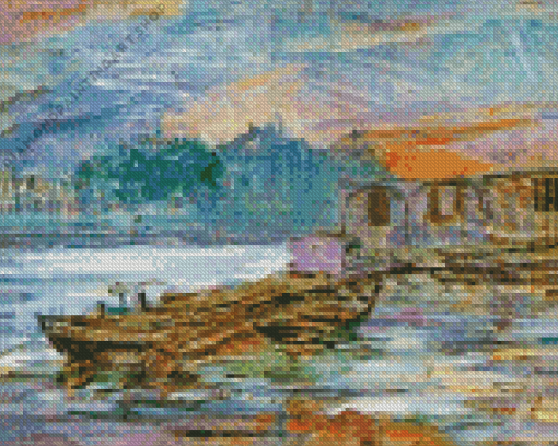 barges on the seine by Wyspianski Diamond Paintings