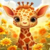 Giraffe and sunflower Diamond Dotz