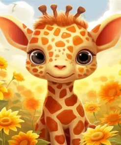 Giraffe and sunflower Diamond Dotz