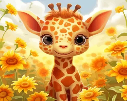 Giraffe and sunflower Diamond Dotz