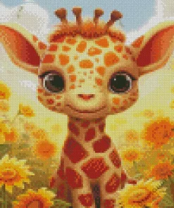 Giraffe and sunflower Diamond Dotz