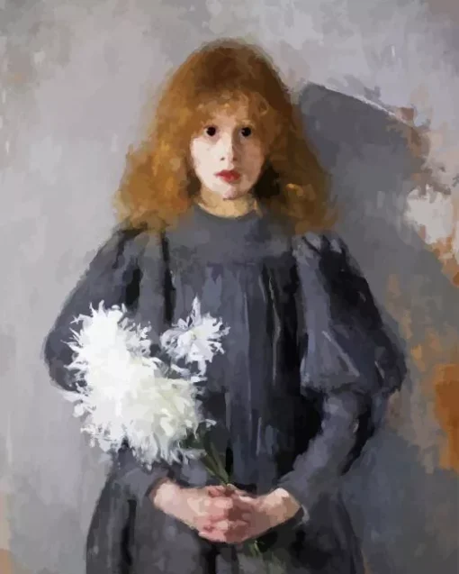 Girl with Chrysanthemums by Boznanska Diamond Dotz