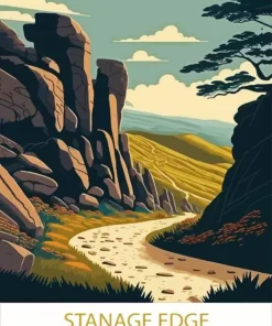 Stanage edge peak district poster Diamond Dotz