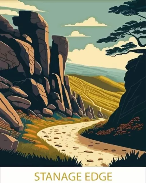 Stanage edge peak district poster Diamond Dotz