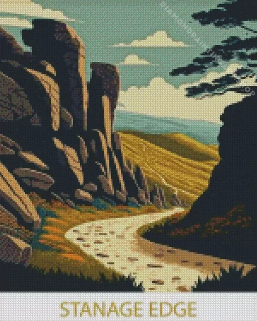 Stanage edge peak district poster Diamond Dotz