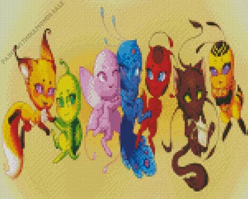 Cute Kwamis Miraculous Diamond Painting