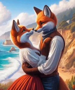 romantic Fox couple Diamond Dotz