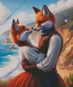 romantic Fox couple Diamond Dotz