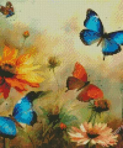 Aesthetic fantasy butterflies Diamond With Numbers