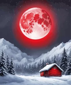 Snow blood moon art Diamond Dotz