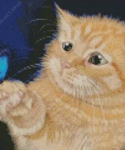 blonde kitten with butterfly Diamond With Numbers
