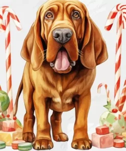 bloodhound and candies Diamond With Numbers