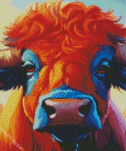 brown fluffy cow Diamond With Numbers