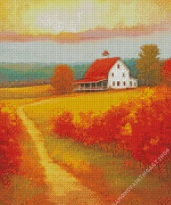fall farmhouse art Diamond With Numbers