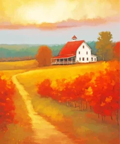 fall farmhouse art Diamond With Numbers