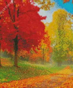 fall nature art Diamond With Numbers