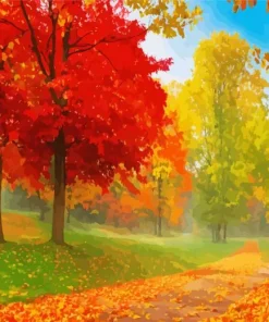 fall nature art Diamond With Numbers