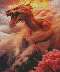 fire dragon art Diamond Dotz