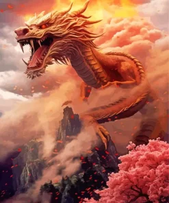 fire dragon art Diamond Dotz