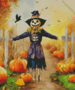happy fall scarecrow Diamond Dotz