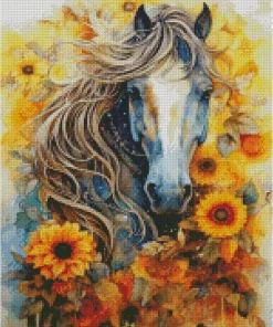 sunflowers horse Diamond Paintings