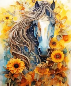 sunflowers horse Diamond Paintings