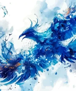 Abstract Blue Firebird Diamond Painting