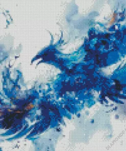 Abstract Blue Firebird Diamond Painting