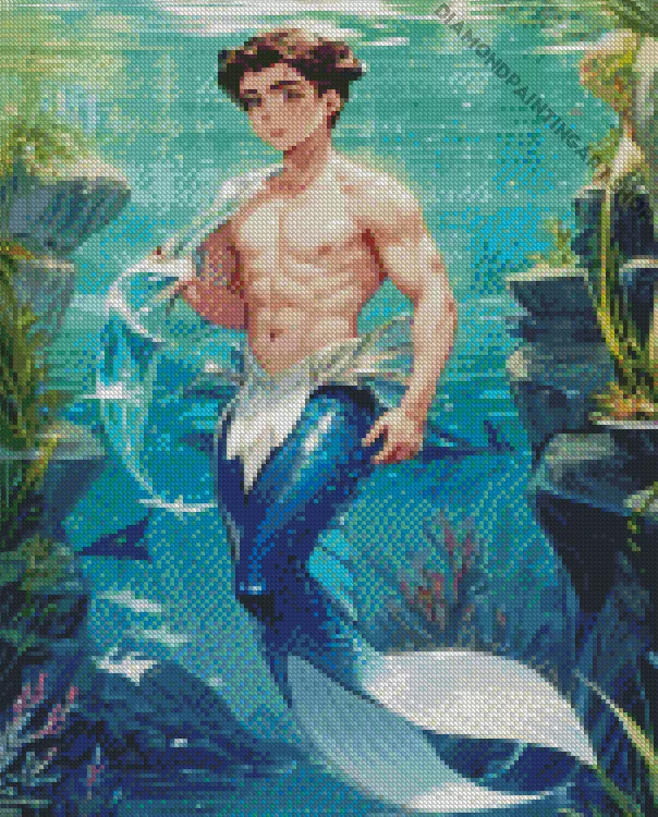 Anime blue merman Diamond Paintings Anime Blue Merman Diamond Painting