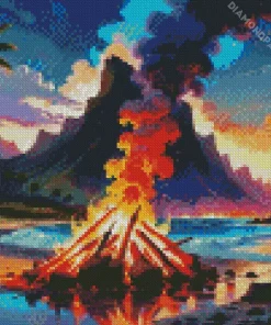 Beach Bonfire Diamond Painting
