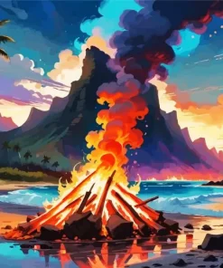 Beach Bonfire Diamond Painting