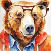 Bear With Glasses Art Diamond Painting