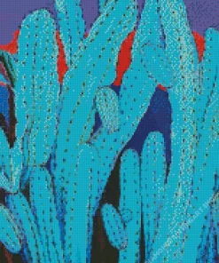 Blue Cactus Diamond Painting