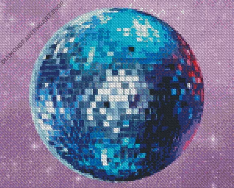 Blue Disco Ball Diamond With Numbers Blue Disco Ball Diamond Painting