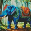 Blue Elephant Diamond Painting