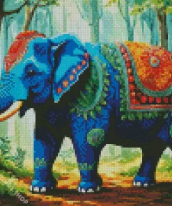 Blue Elephant Diamond Painting
