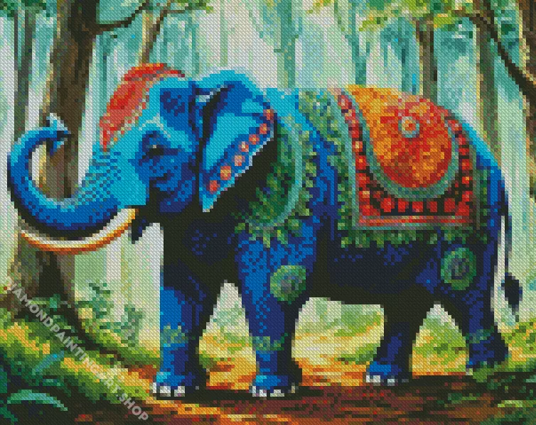 Blue Elephant Diamond Dotz Blue Elephant Diamond Painting
