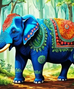 Blue Elephant Diamond Painting