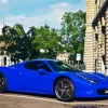 Blue Ferrari Car Diamond Painting